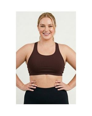 Calypsa Plus Size Racerback Swim Bra With Removable Cups - Black