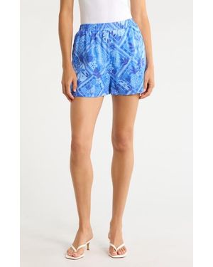 Sugarlips Kaidy Tropical High Waisted Shorts - Blue