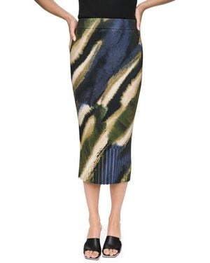 DKNY Mix Rib Midi Sweater Skirt - Blue