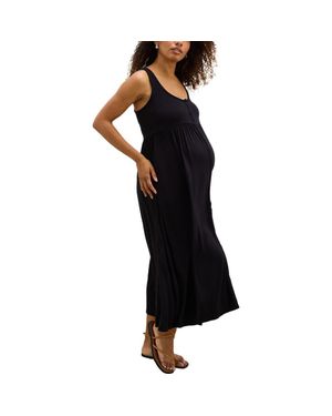 Hatch Collection The Softest Rib Nursing Tank Dress - Black
