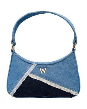 Wolf Mimi Swirl Shoulder Bag With Scarf - Blue