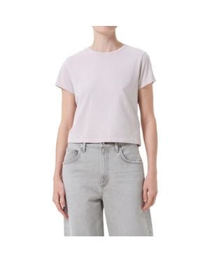 Agolde Adine Shrunken Supima Cotton T-Shirt - Blue