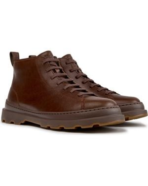 Camper Brutus Leather Ankle Boot - Brown