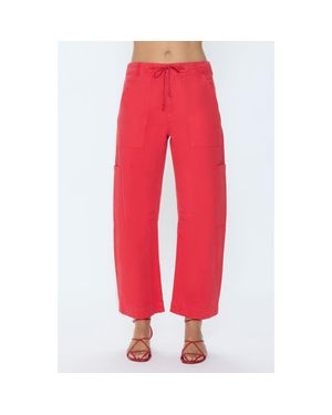 Pistola Sabrina High Waist Barrel Twill Utility Pants - Red