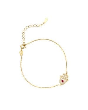 Gemma Azzurro Pave Hamsa Hand Bracelet - Metallic