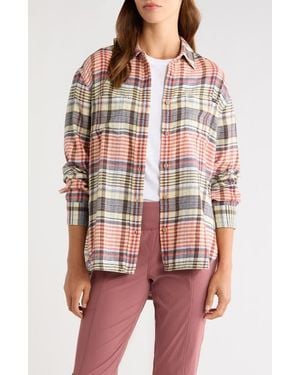 Prana Cabin Core Plaid Flannel Shirt - Gray