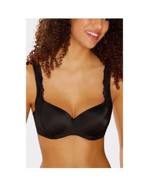 Lascana Lace Detail Seamless T-Shirt Bra - Black