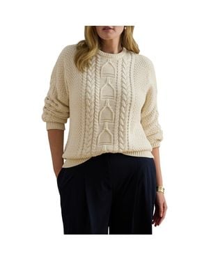 Ralph Lauren Rexden Cable Stitch Cotton Crewneck Sweater - Natural