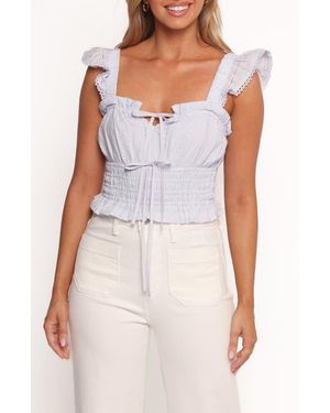 Petal & Pup Giran Ruffle Crop Top - White
