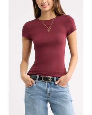 BP. Stretch Cotton Blend Baby Tee - Red