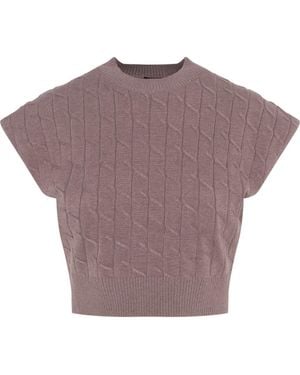 BuHu Cable Knit Soft Stretch Vest - Purple