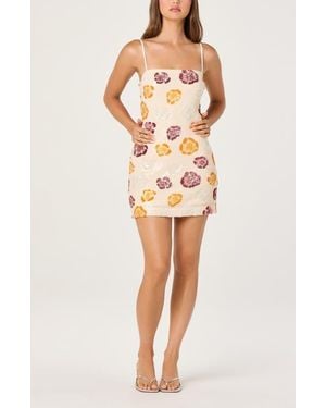 Astr Abelia Sequin Flower Minidress - Multicolor