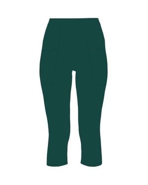 Lezat Mae Organic Cotton High Waisted Capri Legging - Green