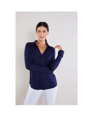 Anatomie Nikki Longsleeve Pique Shirt - Blue