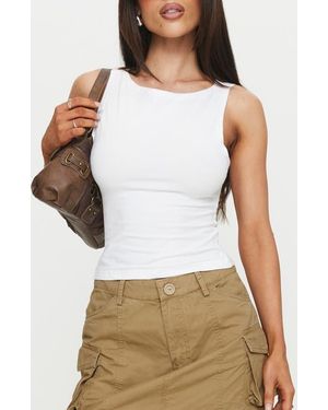 Princess Polly Bleeker Stretch Cotton Tank - White