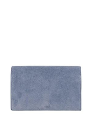 Vince Suede Wallet On A Strap - Blue