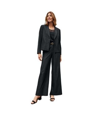 Jessica London Slubbed Denim Blazer - Black