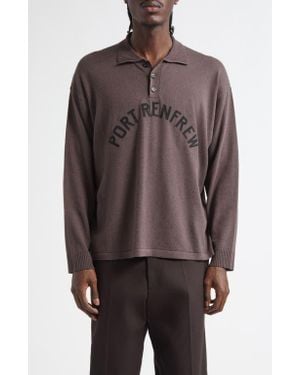 Bode Port Cotton & Merino Wool Polo - Brown