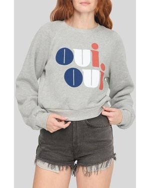 Project Social T Oui Oui Shrunken Graphic Sweatshirt - Gray