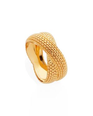 Monica Vinader Heirloom Woven Crisscross Ring - Metallic
