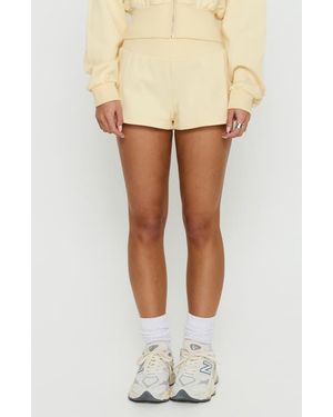 Princess Polly Daybreak Rib Waist Shorts - Yellow
