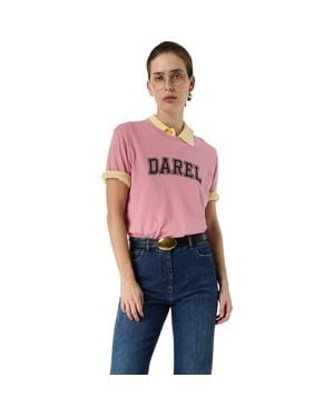 Gerard Darel Melly Retro Logo T-Shirt - Pink