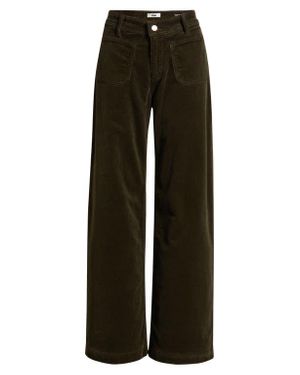 Mavi Paloma Marine Patch Pocket Corduroy Wide Leg Pants - Black