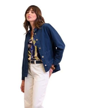 Celtic & Co. Cotton Twill Pleat Back Jacket - Blue