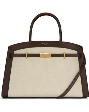 DeMellier The Midi Hudson Canvas & Leather Top Handle Bag - Natural
