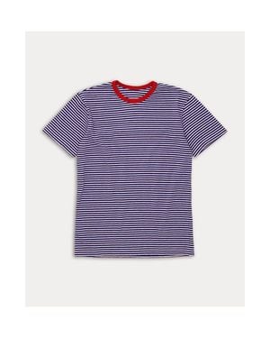 Fortela Stripes Striped Pattern T-Shirt - Purple