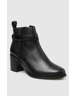 Manuela Alex Block Heel Side Up Bootie - Black