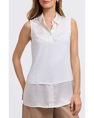 Foxcroft Sasha Sleeveless Layering Tunic - White
