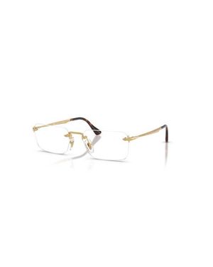 Persol 57Mm Rectangle Optical Glasses - Metallic