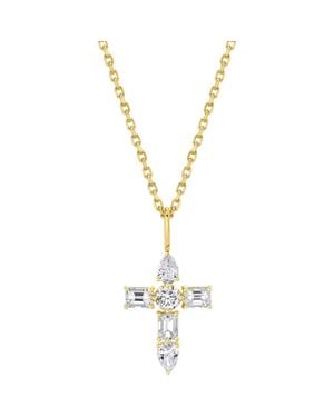 Michael M Montage Diamond Emerald Cross Pendant Necklace - Metallic