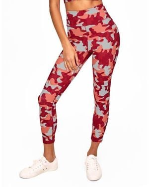 Walkpop Cora Super-Soft Printed 7/8 Legging - Red