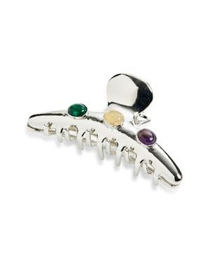 Tasha Stone Embellished Claw Clip - Metallic