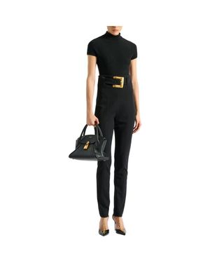 Balmain Ribbed Knit Bodysuit - Black