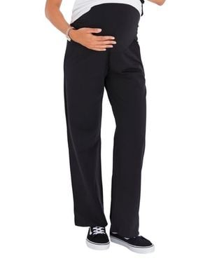 Accouchée Simply Cool Foldover Waistband Stretch Cotton Jogger Pants - Blue