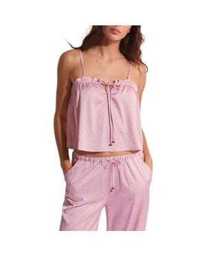 Etam Baie Crop Pajama Camisole - Pink