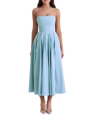 house of cb fit and flare dress Isabeau Voluminous Fit Flare Midi Dress House of Cb