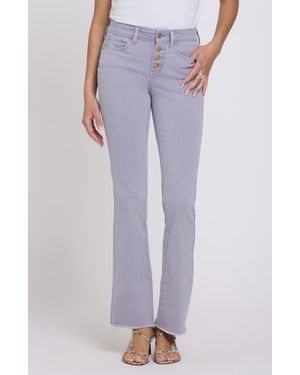 NYDJ Barbara Frayed Exposed Button Bootcut Jeans - Purple