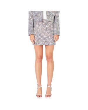 Endless Rose Sequin Tweed Miniskirt - Gray
