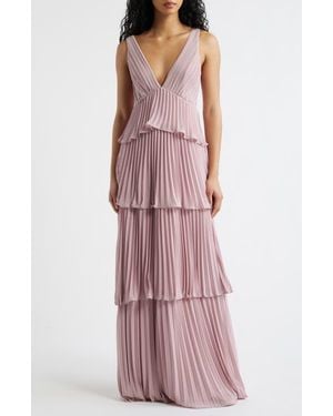 Lulus Tiered Gown Pleated - Purple