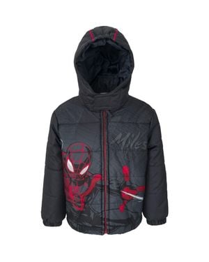 Marvel Spider- Hooded Zip-Up Puffer Jacket - Multicolor