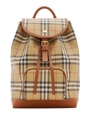 Burberry Medium Check Coated Canvas Backpack - Brown