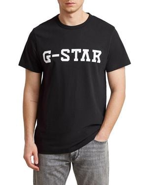 G-Star Logo Organic Cotton Graphic T-Shirt - Black