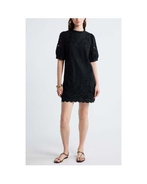 Treasure & Bond Cutwork Embroidery Minidress - Black