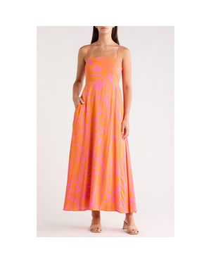 Sugarlips Kaci Floral Vin Smocked Maxi Dress - Orange