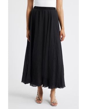 NIKKI LUND Alba Pull-On Midi A-Line Skirt - Black
