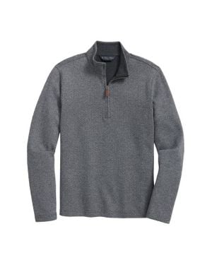Brooks Brothers Herringbone Double Face Half Zip - Gray